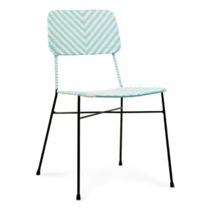 mobiliario-contract-silla atina azul blanco ratan sintetico estructura hierro